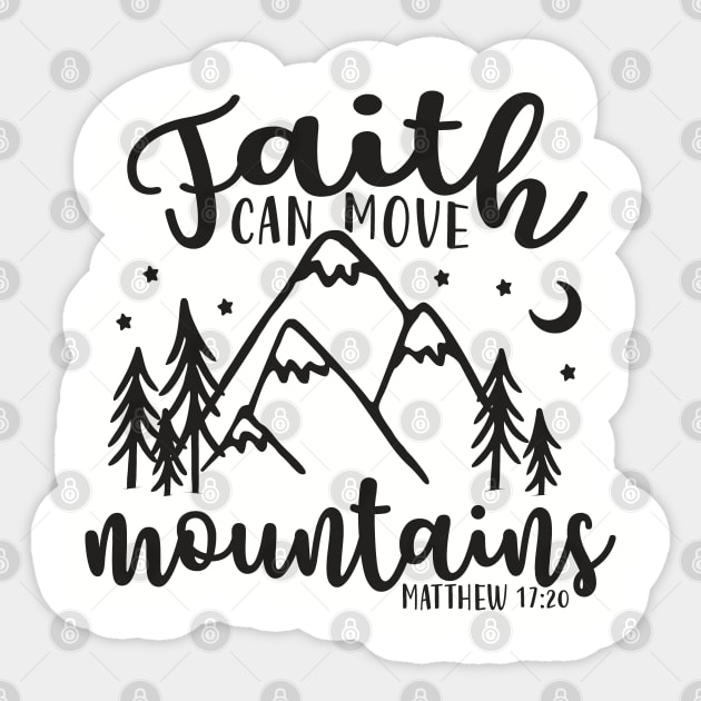 Faith Can Move Mountains Christian Sticker by GlimmerDesigns